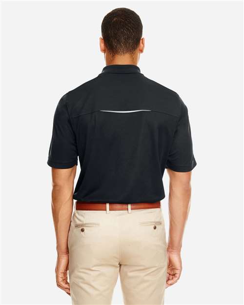 Core 365 88181R Men's Radiant Performance Piqué Polo with Reflective Piping - Black - model back