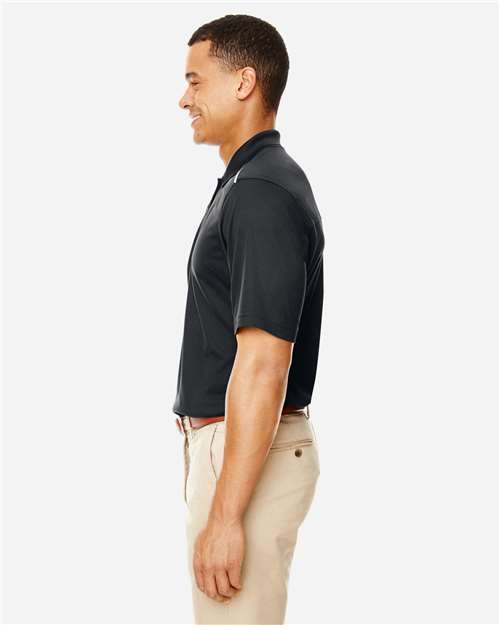 Core 365 88181R Men's Radiant Performance Piqué Polo with Reflective Piping - Black - model side