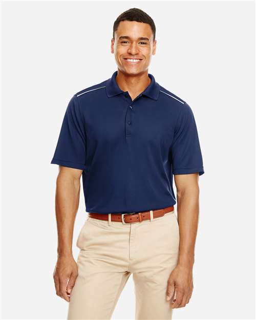 Core 365 88181R Men's Radiant Performance Piqué Polo with Reflective Piping - Classic Navy - model front