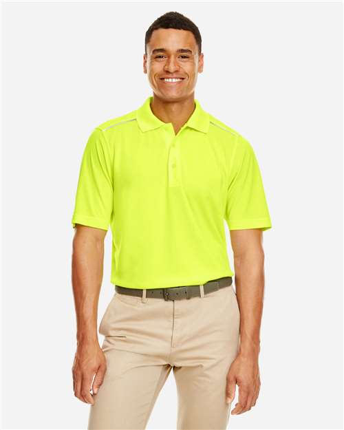 Core 365 88181R Men's Radiant Performance Piqué Polo with Reflective Piping - Safety Yellow - model front