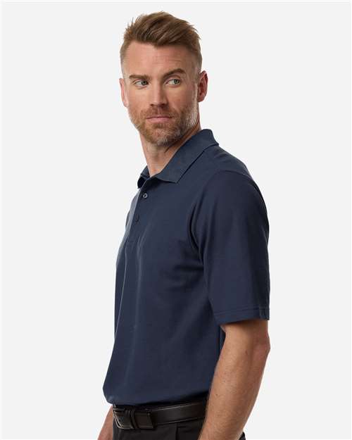 Core 365 CE106T Men's Tall Resolve CVC Performance Pique Polo - Classic Navy - model side