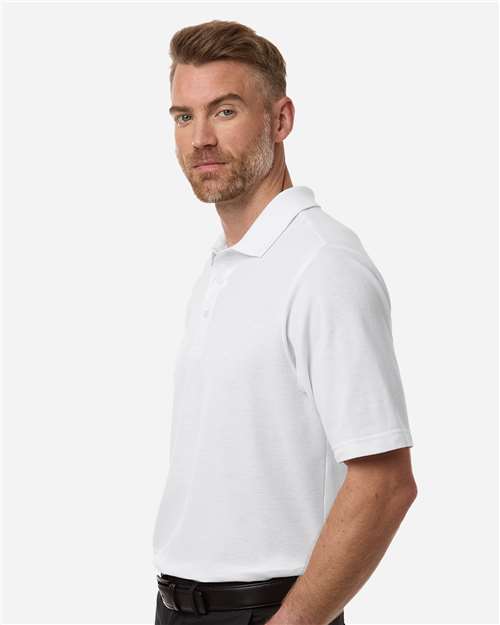 Core 365 CE106T Men's Tall Resolve CVC Performance Pique Polo - White - model side
