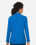 Devon & Jones DP121W Women's Raleigh Shawl Collar Knit Top - French Blue - model back
