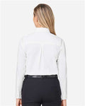 Devon & Jones DG505W Women's CrownLux Performance Spencer Poplin Dress Shirt - White - model back