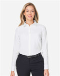 Devon & Jones DG505W Women's CrownLux Performance Spencer Poplin Dress Shirt - White - model front