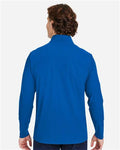 Devon & Jones DG410 Men's CrownLux Performance Windsor Welded Quarter-Zip Pullover - French Blue - model back