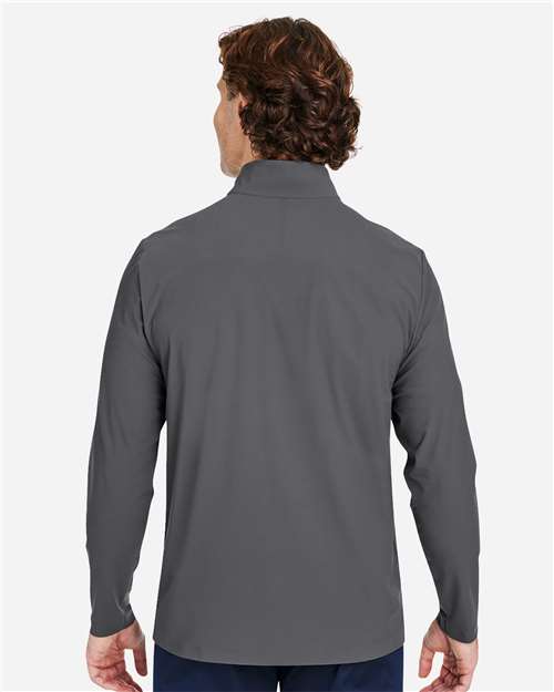 Devon & Jones DG410 Men's CrownLux Performance Windsor Welded Quarter-Zip Pullover - Graphite - model back