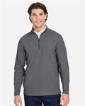 Devon & Jones DG410 Men's CrownLux Performance Windsor Welded Quarter-Zip Pullover - Graphite - model front