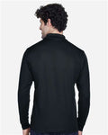Core 365 88192T Men's Tall Pinnacle Performance Long Sleeve Piqué Polo - Black - model back