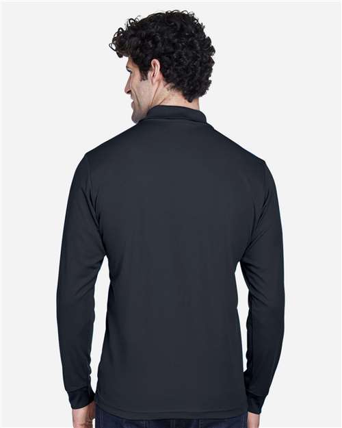 Core 365 88192T Men's Tall Pinnacle Performance Long Sleeve Piqué Polo - Carbon - model back
