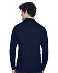 Core 365 88192T Men's Tall Pinnacle Performance Long Sleeve Piqué Polo - Classic Navy - model back