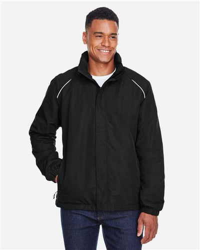 Core 365 88224 Men's Profile Fleece-Lined All-Season Jacket - Black - model front