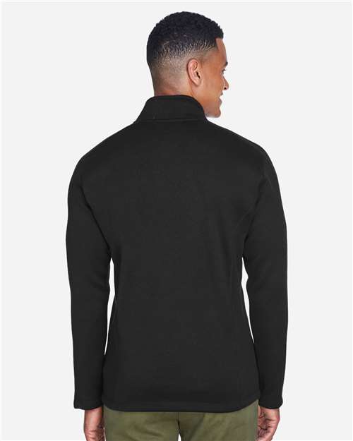 Devon & Jones DG793 Men's Bristol Full-Zip Sweater Fleece Jacket - Black - model back