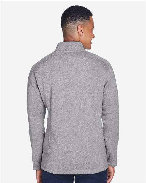 Devon & Jones DG793 Men's Bristol Full-Zip Sweater Fleece Jacket - Grey Heather - model back