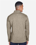 Devon & Jones DG793 Men's Bristol Full-Zip Sweater Fleece Jacket - Khaki Heather - model back