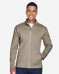 Devon & Jones DG793 Men's Bristol Full-Zip Sweater Fleece Jacket - Khaki Heather - model front