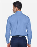 Devon & Jones D630 Men's Crown Collection Oxford Woven Dress Shirt - Light Blue - model back