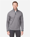 Core 365 CE73 Men's Venture Heathered Stripe Quarter-Zip Pullover - Black/ White - model front