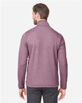 Core 365 CE73 Men's Venture Heathered Stripe Quarter-Zip Pullover - Burgundy/ White - model back