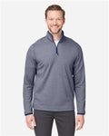 Core 365 CE73 Men's Venture Heathered Stripe Quarter-Zip Pullover - Classic Navy/ White - model front