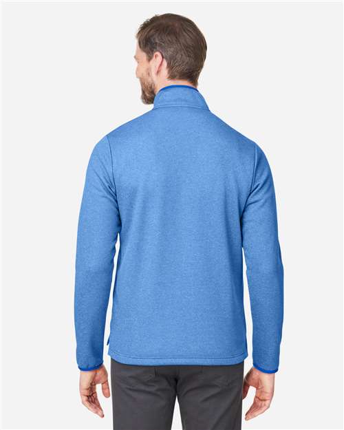 Core 365 CE73 Men's Venture Heathered Stripe Quarter-Zip Pullover - True Royal/ White - model back