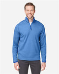 Core 365 CE73 Men's Venture Heathered Stripe Quarter-Zip Pullover - True Royal/ White - model front