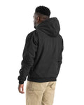 Berne Apparel HJ375 Men's Heartland Washed Cotton Duck Hooded Jacket - Black - model back