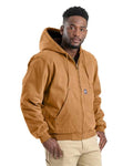 Berne Apparel HJ375 Men's Heartland Washed Cotton Duck Hooded Jacket - Brown Duck - model front