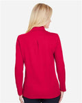 Devon & Jones DG20LW Women's CrownLux Performance Plaited Long Sleeve Polo - Red - model back