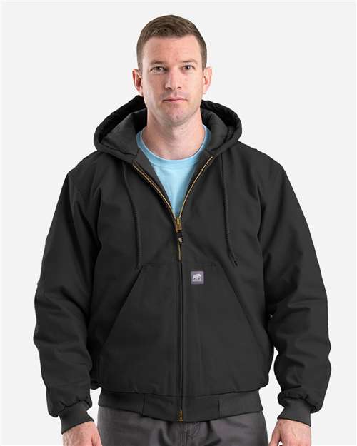 Berne Apparel HJ51 Men's Berne Heritage Hooded Jacket - Black - model front