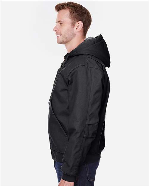 Berne Apparel HJ51 Men's Berne Heritage Hooded Jacket - Black - model side