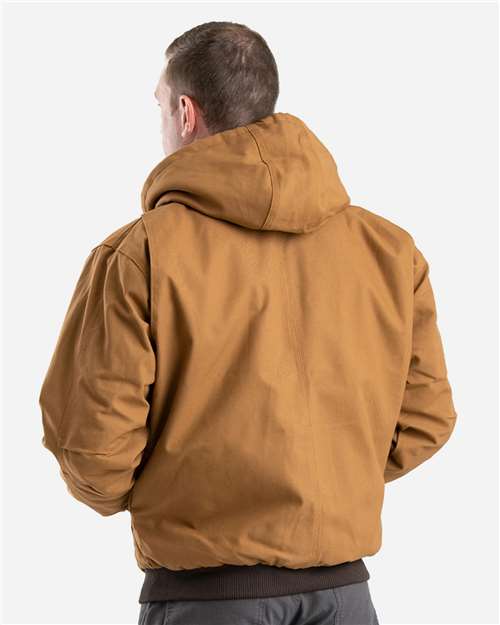 Berne Apparel HJ51 Men's Berne Heritage Hooded Jacket - Brown Duck - model back