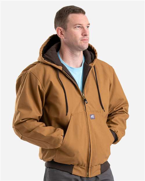 Berne Apparel HJ51 Men's Berne Heritage Hooded Jacket - Brown Duck - model front