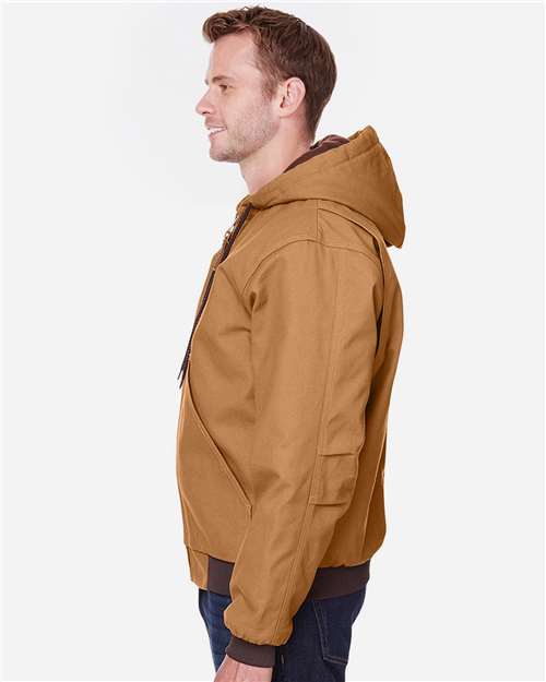 Berne Apparel HJ51 Men's Berne Heritage Hooded Jacket - Brown Duck - model side