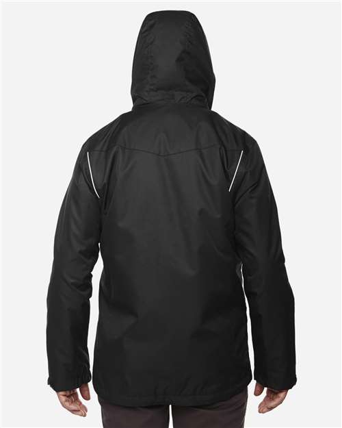 Core 365 88205T Men's Tall Region 3-in-1 Jacket with Fleece Liner - Black - model back