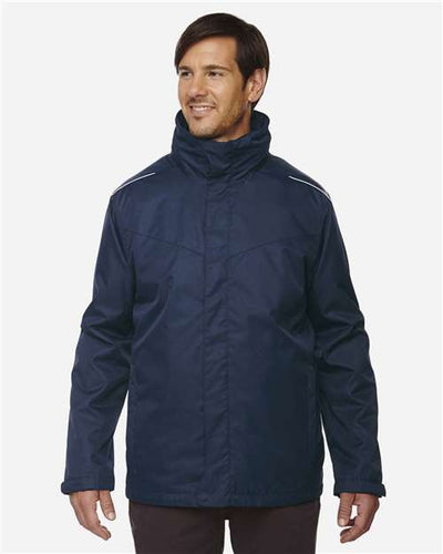 Core 365 88205T Men's Tall Region 3-in-1 Jacket with Fleece Liner - Classic Navy - model front