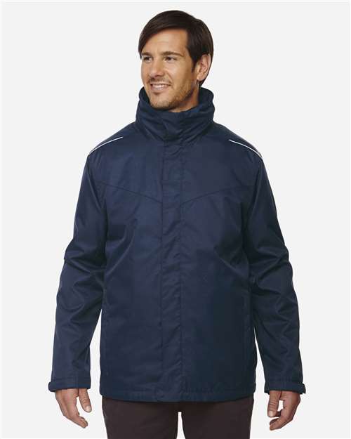 Core 365 88205T Men's Tall Region 3-in-1 Jacket with Fleece Liner - Classic Navy - model front
