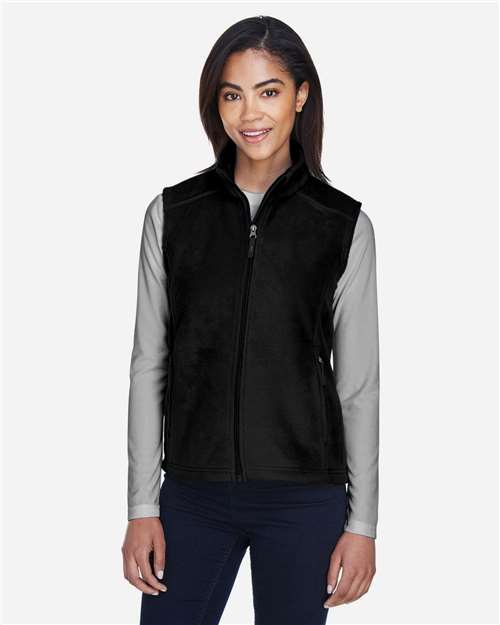 Core 365 78191 Women's Journey Fleece Vest - Black - model front