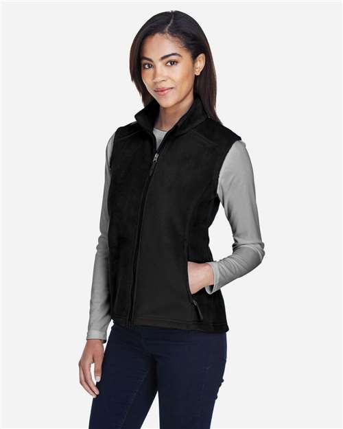 Core 365 78191 Women's Journey Fleece Vest - Black - model side