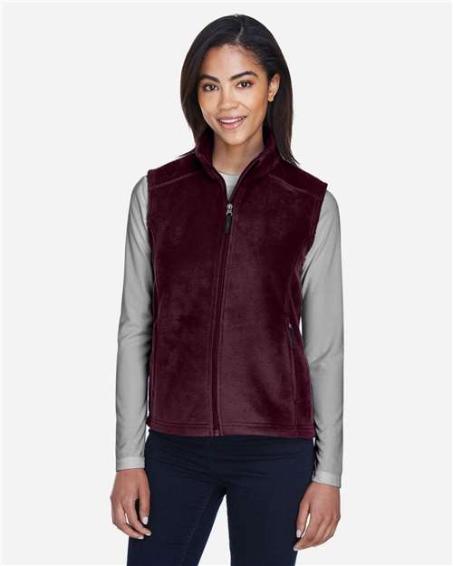 Core 365 78191 Women's Journey Fleece Vest - Burgundy - model front