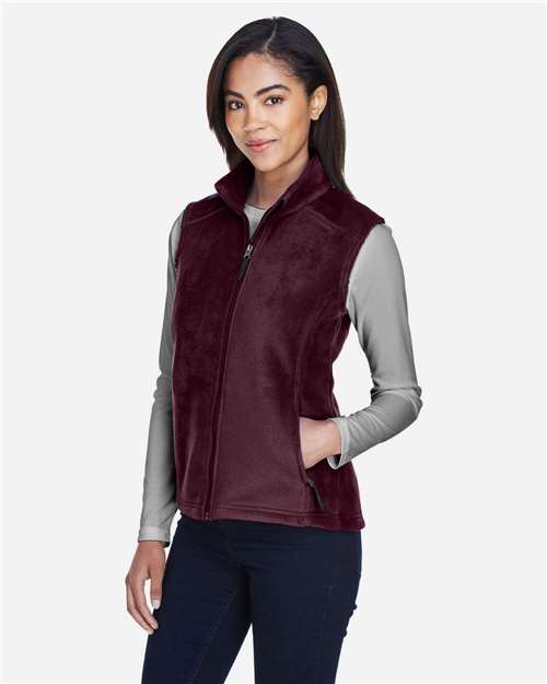 Core 365 78191 Women's Journey Fleece Vest - Burgundy - model side