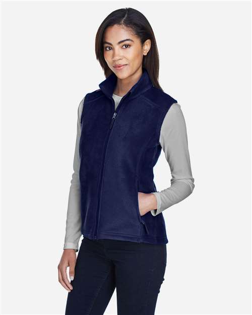 Core 365 78191 Women's Journey Fleece Vest - Classic Navy - model side