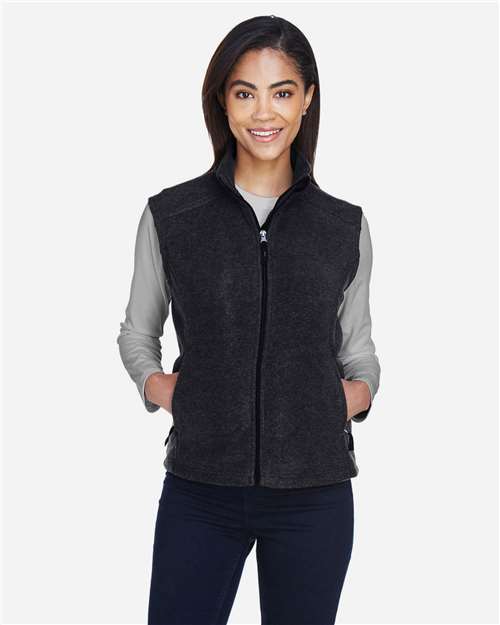 Core 365 78191 Women's Journey Fleece Vest - Heather Charcoal - model front