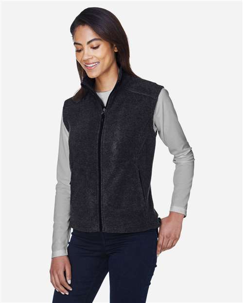 Core 365 78191 Women's Journey Fleece Vest - Heather Charcoal - model side