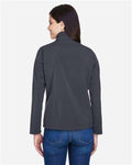 Core 365 78184 Women's Cruise Two-Layer Fleece Bonded Soft Shell Jacket - Carbon - model back