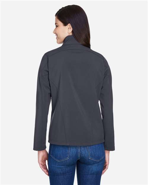 Core 365 78184 Women's Cruise Two-Layer Fleece Bonded Soft Shell Jacket - Carbon - model back