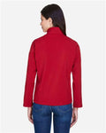 Core 365 78184 Women's Cruise Two-Layer Fleece Bonded Soft Shell Jacket - Classic Red - model back