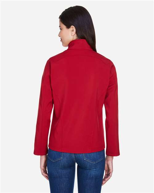 Core 365 78184 Women's Cruise Two-Layer Fleece Bonded Soft Shell Jacket - Classic Red - model back