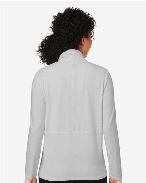 Devon & Jones DP125W Women's Raleigh Stretch Cardigan - Grey - model back