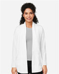 Devon & Jones DP125W Women's Raleigh Stretch Cardigan - White - model front